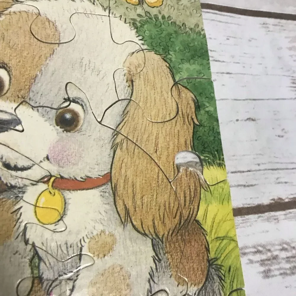 Vintage Pastel Pets Puzzles Ducks‎ Puppies Milton Bradley